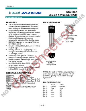 DS2430A/T&R datasheet  